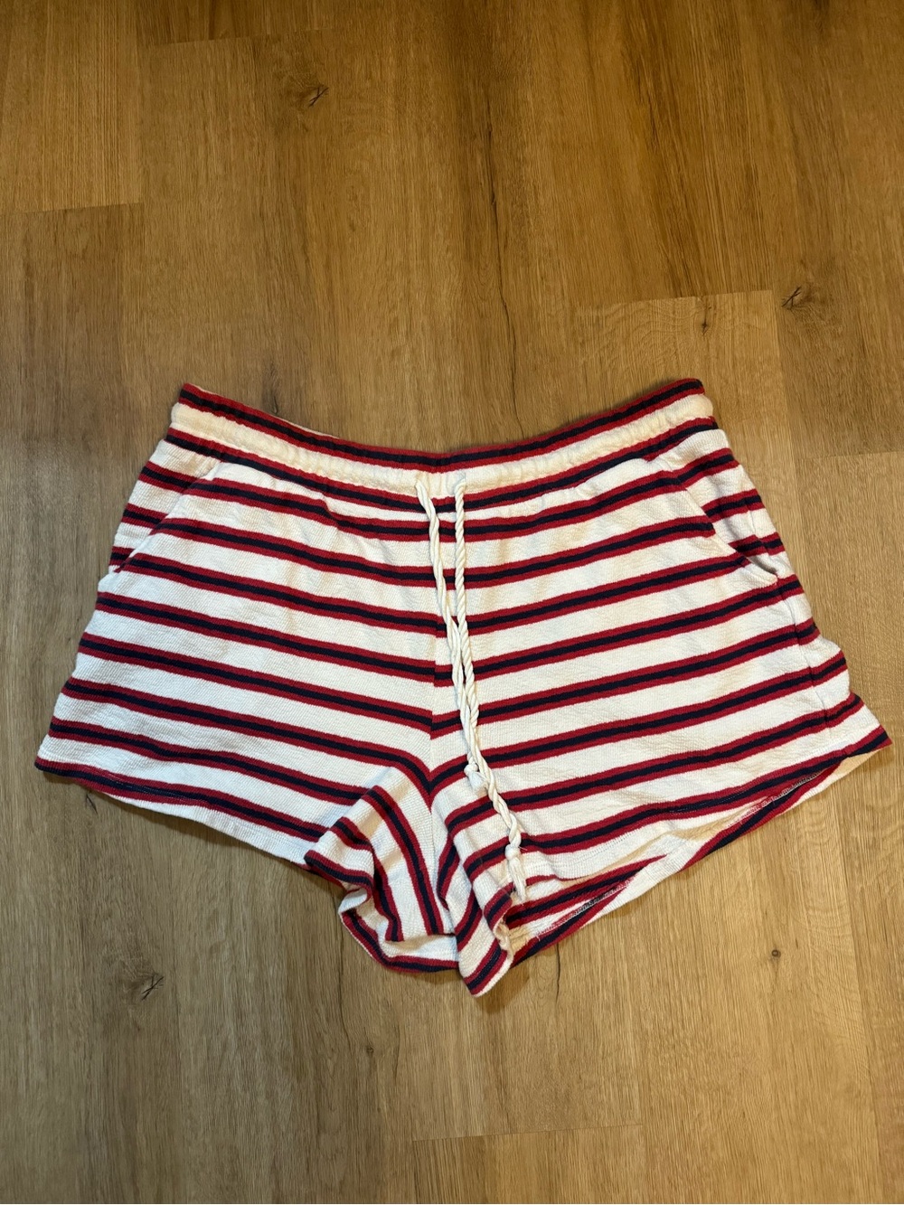 Universal Thread Red and White Striped Knit Shorts